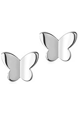 handsome silver butterfly stud baby earrings